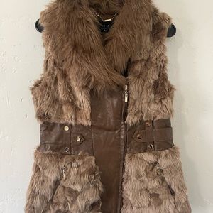 Brown LA Coalition Faux Fur Vest